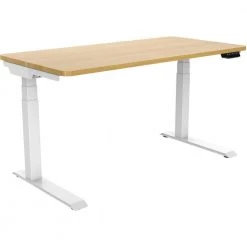 55 in. x 27 in. Tan Metal Standing Electric Desk with Adjustable Heights by Hanover 15 55 in. x 27 in. Tan Metal Standing Electric Desk with Adjustable Heights by Hanover -BENCH Online Store natural white hanover standing desks hsd0421 nat 1d 1000