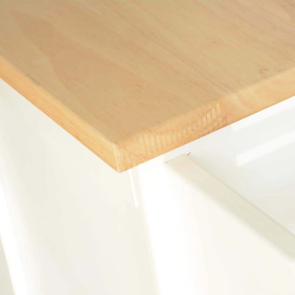 54 in. Large White and Natural Wooden Kitchen Island with 2-Drawers and 2-Doors by Whatseaso 14 54 in. Large White and Natural Wooden Kitchen Island with 2-Drawers and 2-Doors by Whatseaso - Image 12