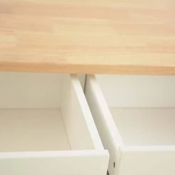 Natural and White Wooden Kitchen Island with 2-Drawers and 2-Shelves for Kitchen Storage by Whatseaso -BENCH Online Store natural white whatseaso kitchen islands lnn k110502648 31 1000