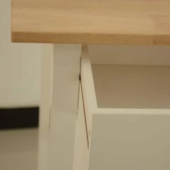 40 in. Natural and White Wooden Kitchen Island with 1-Big Drawer and 2-Shelves and Handles and 4-Wheels by Whatseaso -BENCH Online Store natural white whatseaso kitchen islands lnn k110502662 d4 1000