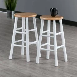 Huxton 24 in. Natural and White Counter Stool Set (2-Pieces) by Winsome Wood 15 Huxton 24 in. Natural and White Counter Stool Set (2-Pieces) by Winsome Wood -BENCH Online Store natural white winsome wood bar stools 53224 1f 1000