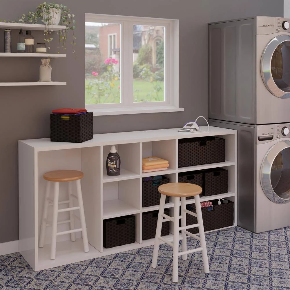 Huxton 24 in. Natural and White Counter Stool Set (2-Pieces) by Winsome Wood 10 Huxton 24 in. Natural and White Counter Stool Set (2-Pieces) by Winsome Wood - Image 8