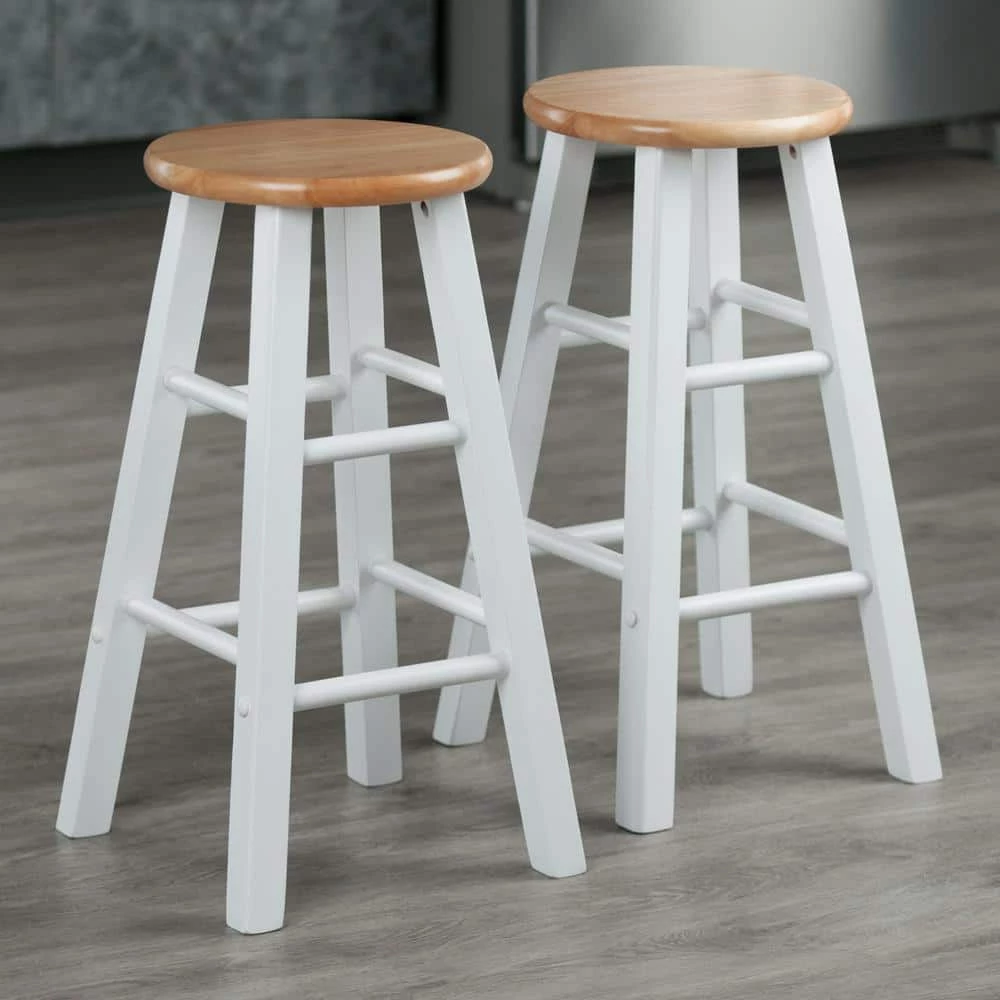 Element 24 in. Natural and White Counter Stools (Set of 2) by Winsome Wood 9 Element 24 in. Natural and White Counter Stools (Set of 2) by Winsome Wood - Image 7