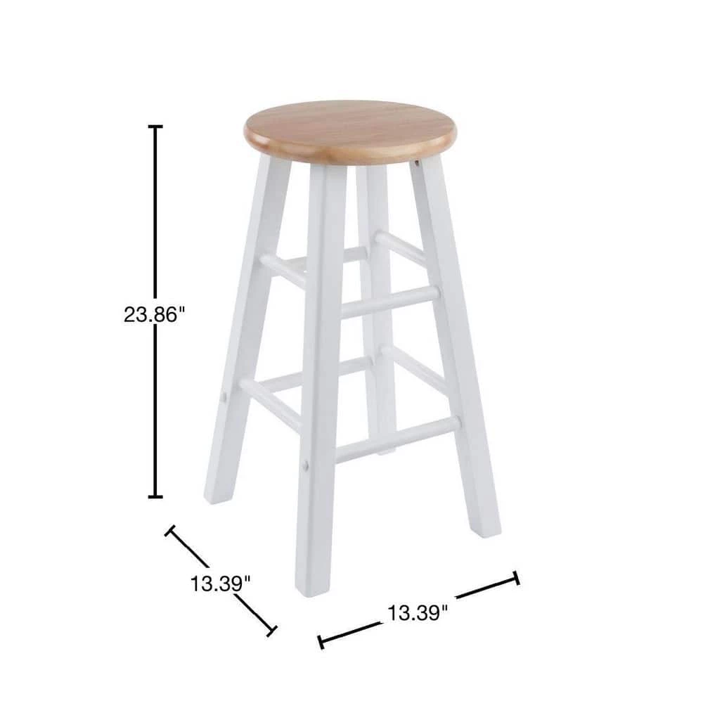 Element 24 in. Natural and White Counter Stools (Set of 2) by Winsome Wood 5 Element 24 in. Natural and White Counter Stools (Set of 2) by Winsome Wood - Image 3