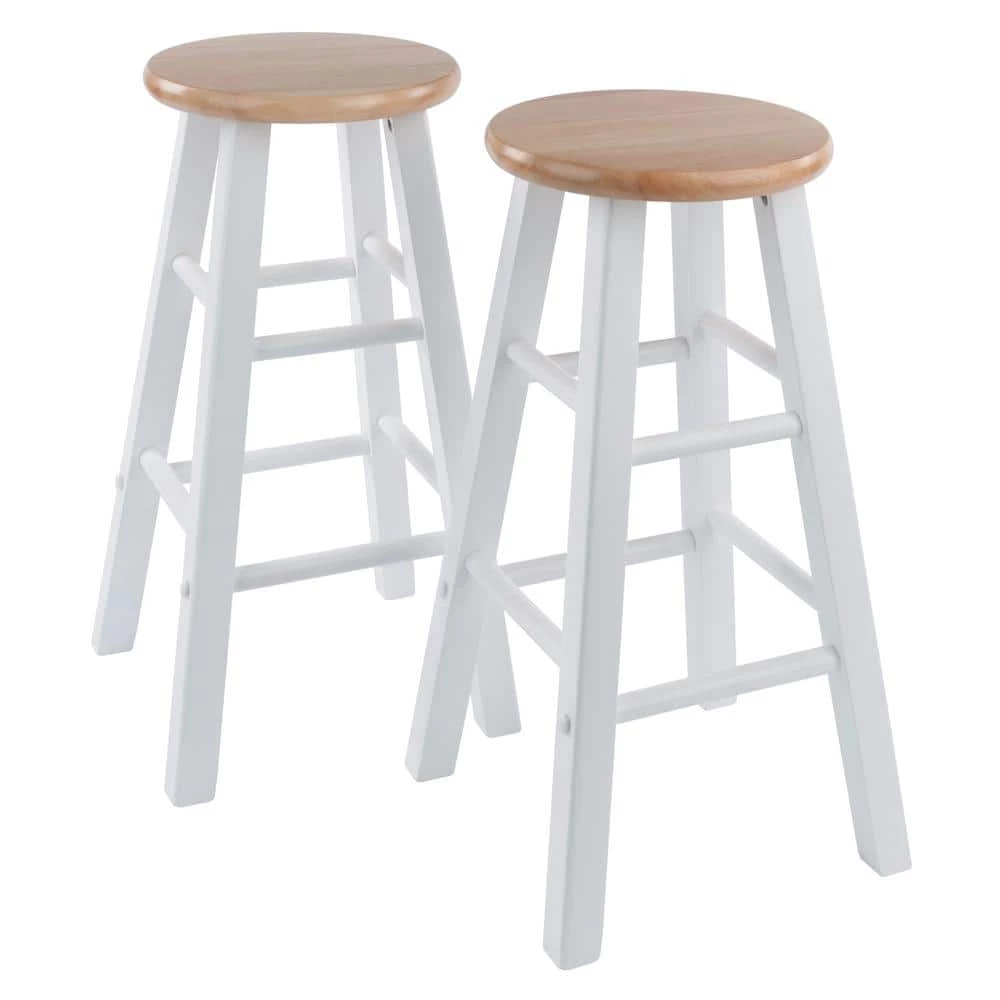 Element 24 in. Natural and White Counter Stools (Set of 2) by Winsome Wood 3 Element 24 in. Natural and White Counter Stools (Set of 2) by Winsome Wood