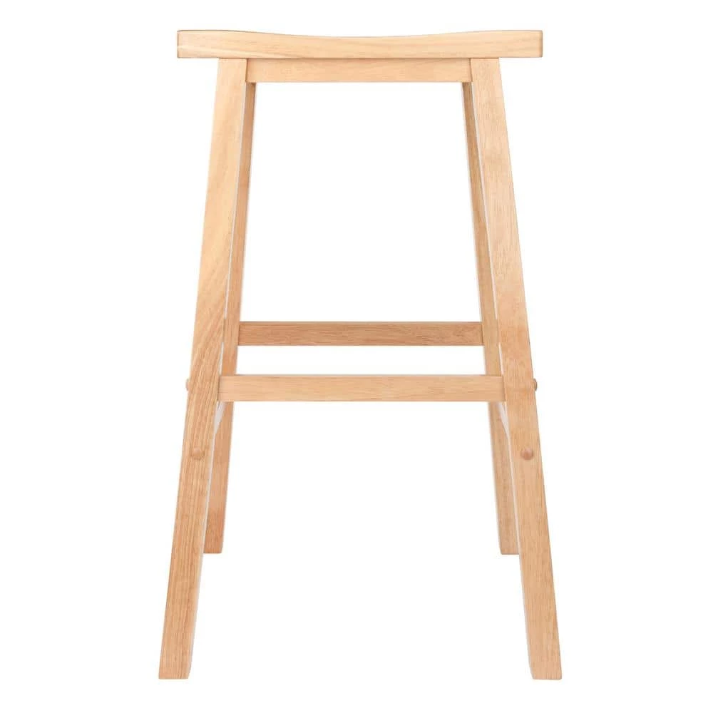 Satori 29 in. Saddle Seat Natural Bar Stool by Winsome Wood 6 Satori 29 in. Saddle Seat Natural Bar Stool by Winsome Wood - Image 4