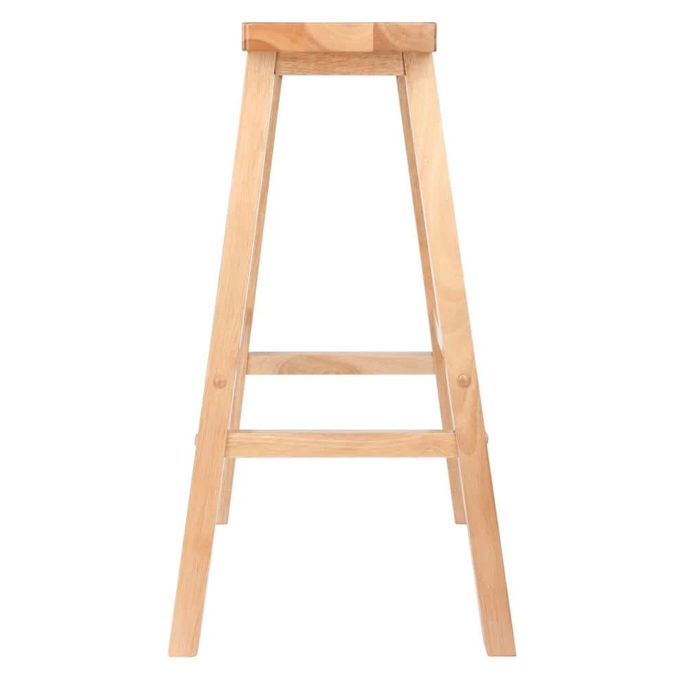 Satori 29 in. Saddle Seat Natural Bar Stool by Winsome Wood 4 Satori 29 in. Saddle Seat Natural Bar Stool by Winsome Wood - Image 2