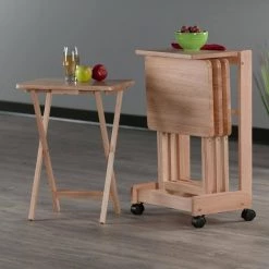 Brienda 19.13 in. Natural 5-Piece Snack Table by Winsome Wood -BENCH Online Store natural winsome wood end side tables 83520 31 1000