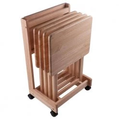 Brienda 19.13 in. Natural 5-Piece Snack Table by Winsome Wood -BENCH Online Store natural winsome wood end side tables 83520 44 1000