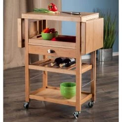 Barton Natural Kitchen Cart with Drop Leaf by Winsome Wood -BENCH Online Store natural winsome wood kitchen carts 80434 31 1000
