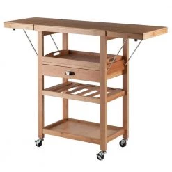 Barton Natural Kitchen Cart with Drop Leaf by Winsome Wood -BENCH Online Store natural winsome wood kitchen carts 80434 4f 1000