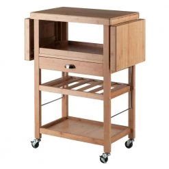 Barton Natural Kitchen Cart with Drop Leaf by Winsome Wood