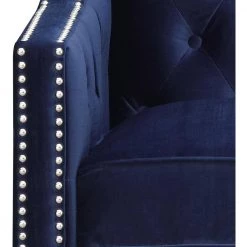 Willa Button Tufted Navy Blue Accent Arm Chair by Hanover -BENCH Online Store navy blue hanover accent chairs hup304 blue 1d 1000