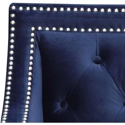 Willa Button Tufted Navy Blue Accent Arm Chair by Hanover -BENCH Online Store navy blue hanover accent chairs hup304 blue 40 1000
