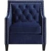 Willa Button Tufted Navy Blue Accent Arm Chair by Hanover -BENCH Online Store navy blue hanover accent chairs hup304 blue 64 1000