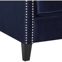 Willa Button Tufted Navy Blue Accent Arm Chair by Hanover -BENCH Online Store navy blue hanover accent chairs hup304 blue 66 1000