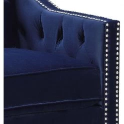 Willa Button Tufted Navy Blue Accent Arm Chair by Hanover -BENCH Online Store navy blue hanover accent chairs hup304 blue a0 1000