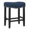 Jameson 24 in. Black Backless Wood Frame Counter Stool with Navy Blue Fabric Seat by WESTIN OUTDOOR -BENCH Online Store navy blue westin outdoor bar stools id401 24 bk nb 64 1000