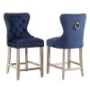 Harper 40.25 in. High Back Navy Blue Tufted Velvet Nail Head Counter Stool (Set of 2) by WESTIN OUTDOOR 1 Harper 40.25 in. High Back Navy Blue Tufted Velvet Nail Head Counter Stool (Set of 2) by WESTIN OUTDOOR -BENCH Online Store navy blue westin outdoor bar stools id403 24 ag nb 2 64 1000