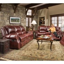 Aspen 2-Piece Oxblood 100% Genuine Leather Set with Double-Reclining Sofa and Gliding Console Loveseat, HUM003SET2-OB by Hanover 12 Aspen 2-Piece Oxblood 100% Genuine Leather Set with Double-Reclining Sofa and Gliding Console Loveseat, HUM003SET2-OB by Hanover -BENCH Online Store oxblood hanover living room sets hum003set2 ob 44 1000