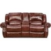 Aspen Oxblood 100% Genuine Leather Double-Reclining Gliding Console Loveseat, HUM003LS-OB by Hanover