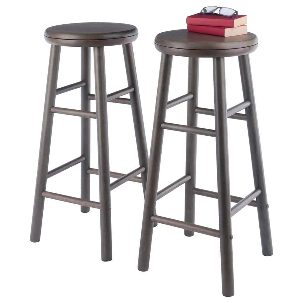 Shelby 29 in. Oyster Gray Backless Swivel Seat Bar Stool (Set of 2) by Winsome Wood 7 Shelby 29 in. Oyster Gray Backless Swivel Seat Bar Stool (Set of 2) by Winsome Wood - Image 5