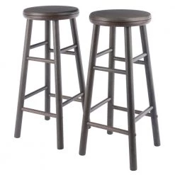 Shelby 29 in. Oyster Gray Backless Swivel Seat Bar Stool (Set of 2) by Winsome Wood