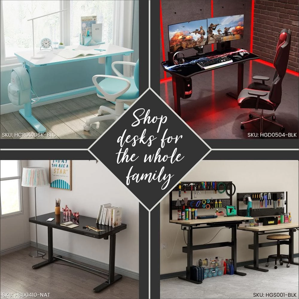 20 in. Pink Writing Desk with Electric Adjustable Heights by Hanover 10 20 in. Pink Writing Desk with Electric Adjustable Heights by Hanover - Image 8