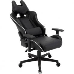 Commando Black and White Gaming Chair by Hanover -BENCH Online Store purple hanover gaming chairs hgc0106 c3 1000