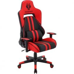 Commando Black and Red Ergonomic Gaming Chair with Adjustable Gas Lift Seating and Lumbar Support by Hanover