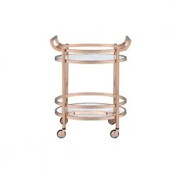 Luxurious Rose Gold Metal Frame & Clear Glass Kitchen Serving Cart by Whatseaso -BENCH Online Store rose gold clear whatseaso kitchen carts l k110499092 1f 1000