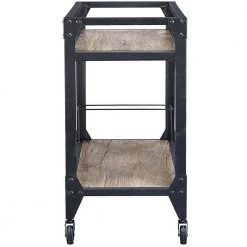 Oak & Charcoal Finish Kitchen Cart by Whatseaso -BENCH Online Store rustic oak charcoal whatseaso kitchen carts l k110499047 1f 1000