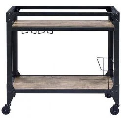 Oak & Charcoal Finish Kitchen Cart by Whatseaso -BENCH Online Store rustic oak charcoal whatseaso kitchen carts l k110499047 4f 1000