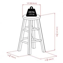 Ivy 24 in. Rustic Teak and Gray Counter Stool by Winsome Wood -BENCH Online Store rustic teak gray winsome wood bar stools 36224 1f 1000