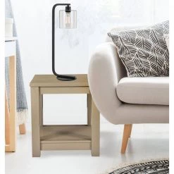22 in. Seadrift Square Wood End Table with Lower Storage Shelf (2-Piece) by Hanover -BENCH Online Store seadrift hanover end side tables hlr001 2pc gry 1f 1000
