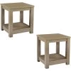 22 in. Seadrift Square Wood End Table with Lower Storage Shelf (2-Piece) by Hanover -BENCH Online Store seadrift hanover end side tables hlr001 2pc gry 64 1000