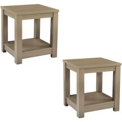 22 in. Seadrift Square Wood End Table with Lower Storage Shelf (2-Piece) by Hanover