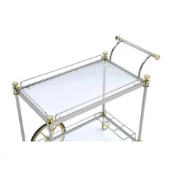 Lovely Cyrus Kitchen Serving Cart In Silver/Gold & Clear by Whatseaso -BENCH Online Store silver gold clear whatseaso kitchen carts l k110499085 1f 1000