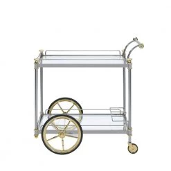Lovely Cyrus Kitchen Serving Cart In Silver/Gold & Clear by Whatseaso -BENCH Online Store silver gold clear whatseaso kitchen carts l k110499085 4f 1000