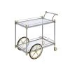 Lovely Cyrus Kitchen Serving Cart In Silver/Gold & Clear by Whatseaso