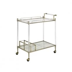 39 in. Silver and Gold Convenient Kitchen Cart by Whatseaso -BENCH Online Store silver gold whatseaso kitchen carts lnn k110502129 1f 1000