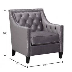 Willa Button Tufted Steel Gray Accent Arm Chair by Hanover 17 Willa Button Tufted Steel Gray Accent Arm Chair by Hanover -BENCH Online Store steel gray hanover accent chairs hup304 gry 40 1000