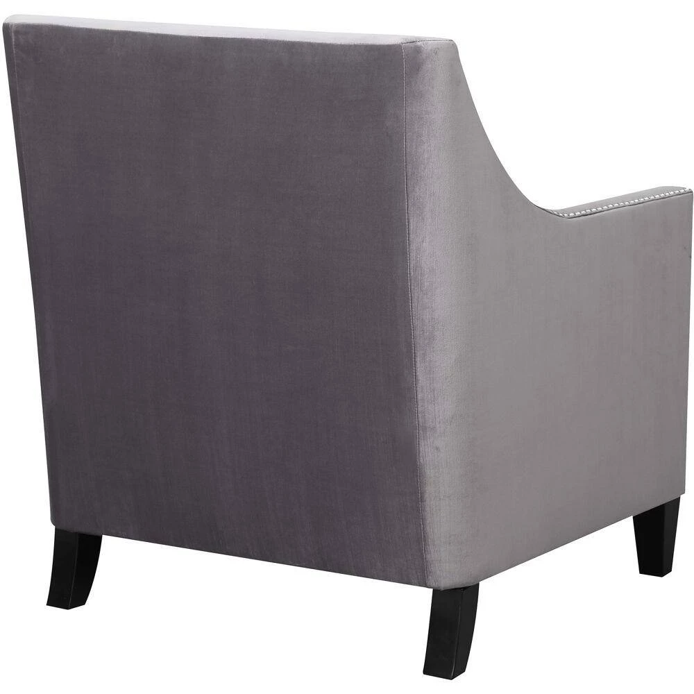 Willa Button Tufted Steel Gray Accent Arm Chair by Hanover 13 Willa Button Tufted Steel Gray Accent Arm Chair by Hanover - Image 11