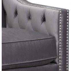 Willa Button Tufted Steel Gray Accent Arm Chair by Hanover 27 Willa Button Tufted Steel Gray Accent Arm Chair by Hanover -BENCH Online Store steel gray hanover accent chairs hup304 gry 76 1000