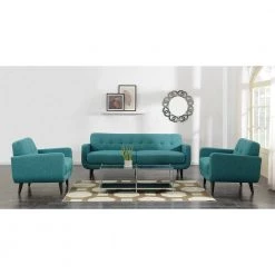Capri 3-Piece Teal Blue Sofa and 2-Accent Chairs Modern Seating Set by Hanover 17 Capri 3-Piece Teal Blue Sofa and 2-Accent Chairs Modern Seating Set by Hanover -BENCH Online Store teal blue hanover living room sets hup002set3b tb 31 1000