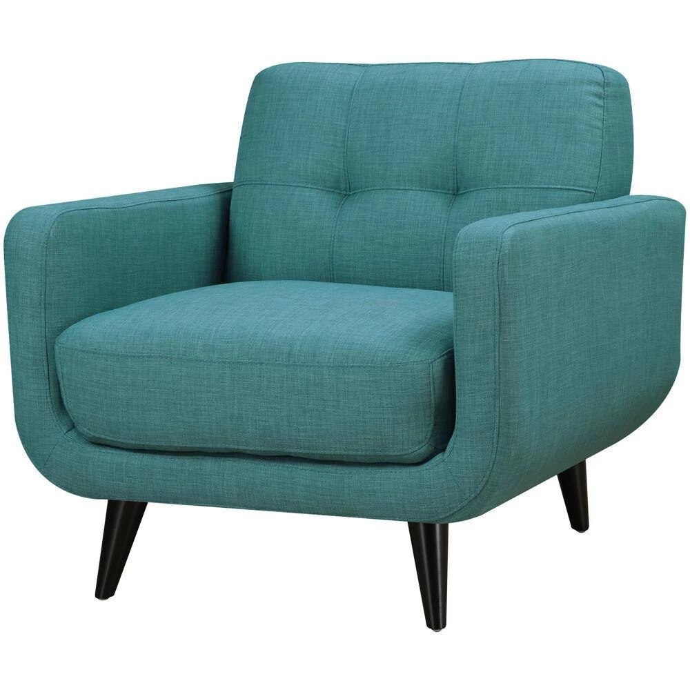 Capri 3-Piece Teal Blue Sofa and 2-Accent Chairs Modern Seating Set by Hanover 7 Capri 3-Piece Teal Blue Sofa and 2-Accent Chairs Modern Seating Set by Hanover - Image 5