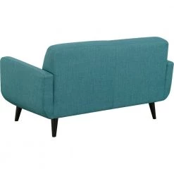 Capri 63 in. Teal Blue Modern Fabric 2-Seat Loveseat by Hanover -BENCH Online Store teal blue hanover loveseats hup002ls tb 1f 1000