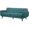 Capri 84 in. Teal Blue Fabric 3-Seater Modern Sofa with Legs by Hanover -BENCH Online Store teal blue hanover sofas couches hup002sf tb 64 1000