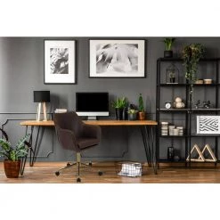 Chelsea Vintage Brown Faux Leather Office, Desk, or Task Chair with Wheels and Gas Lift, HOC0015 by Hanover -BENCH Online Store vintage brown hanover task chairs hoc0015 44 1000