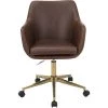 Chelsea Vintage Brown Faux Leather Office, Desk, or Task Chair with Wheels and Gas Lift, HOC0015 by Hanover -BENCH Online Store vintage brown hanover task chairs hoc0015 64 1000